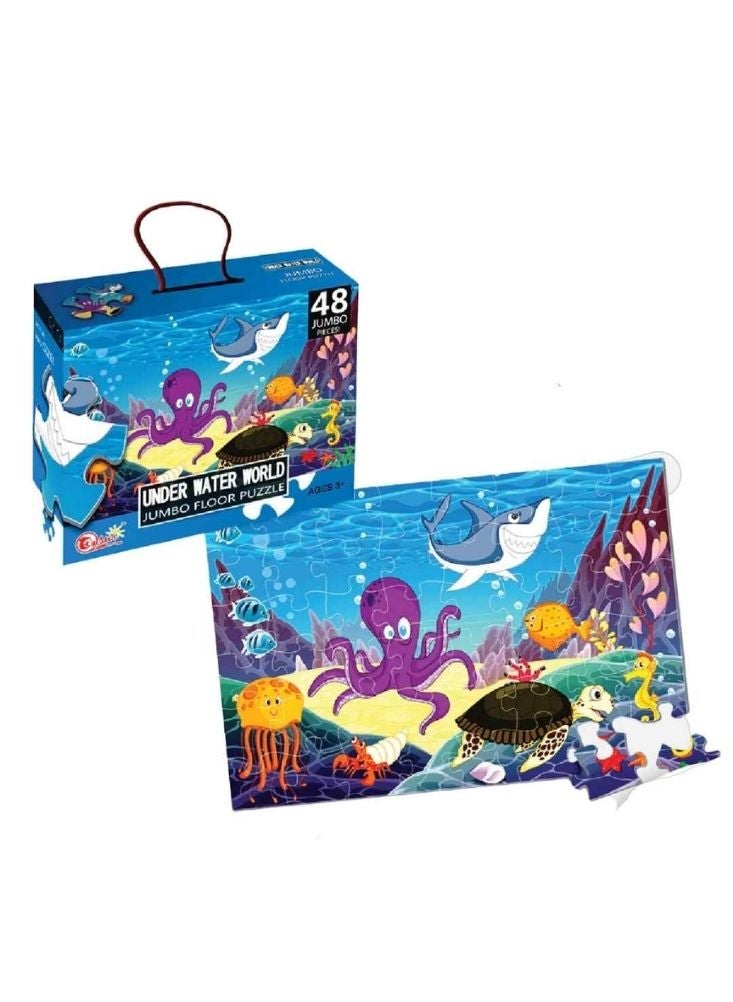 Premium Underwater World Jumbo Floor Puzzle for Kids – Ocean Animals Educational Puzzle with Sea Creatures Scene - Image 3